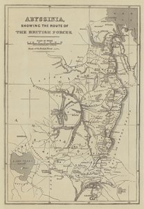 Abisinia, mostrando la ruta de las fuerzas británicas de John Dower